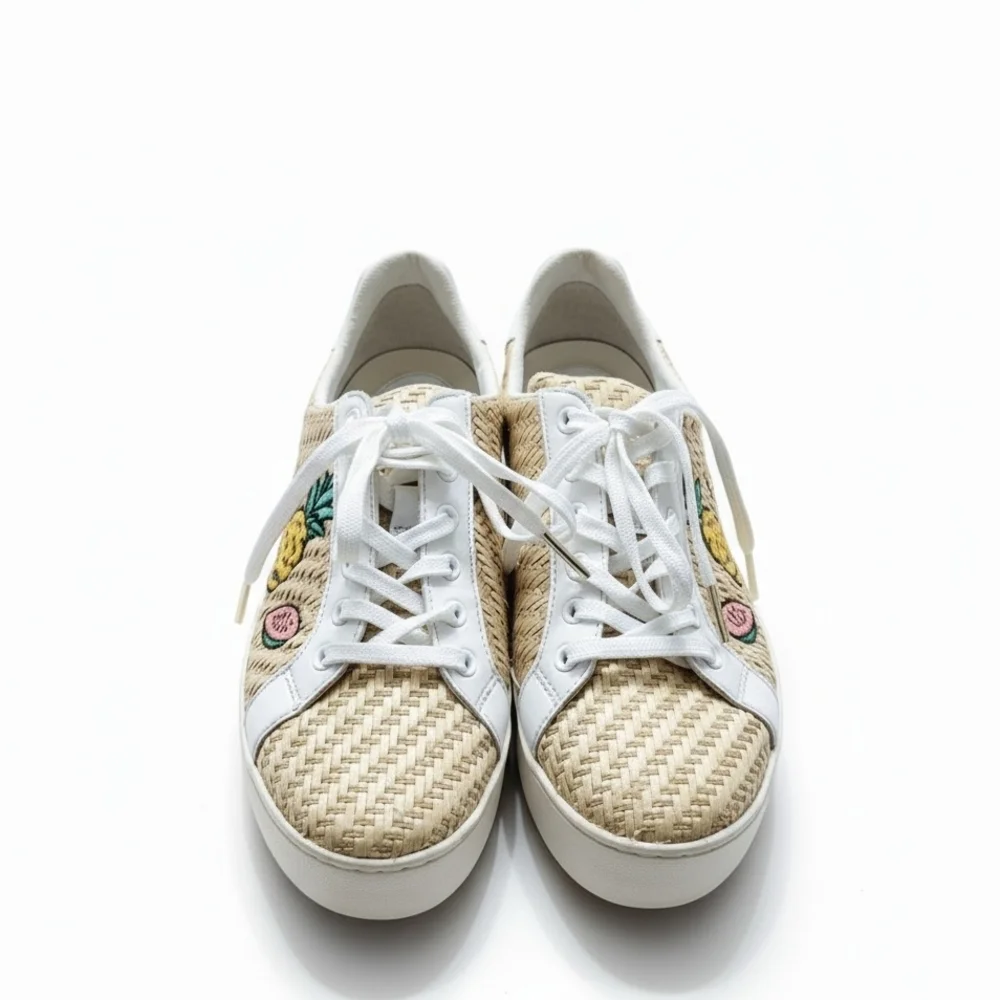 Michael Kors Women's White and Tan Sneakers - Picture 2 of 5